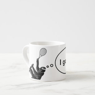 I Got This! Black and White Sloth Tennis Player Espresso Cup
