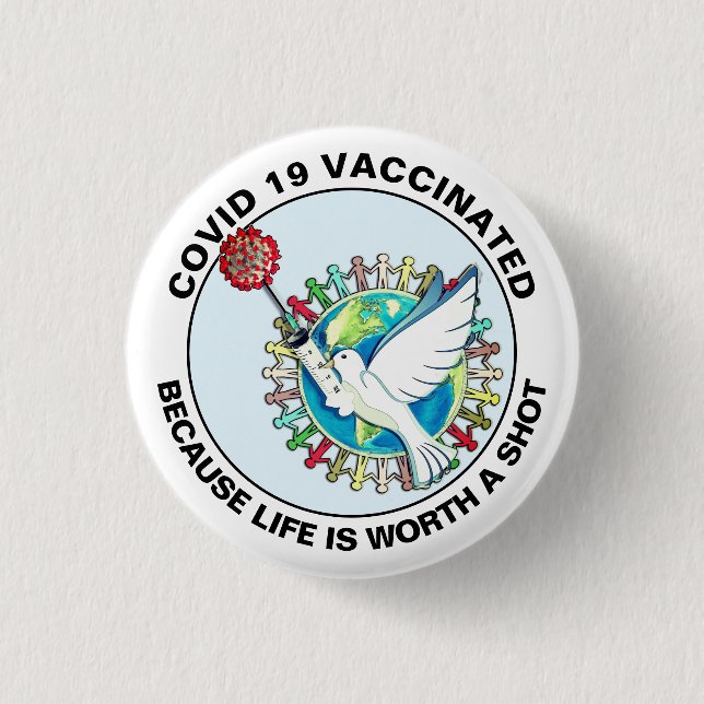 I Got Vaccinated 3 Cm Round Badge (Front)