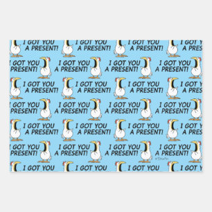 I GOT YOU A PRESENT! shouty chicken Wrapping Paper Sheet