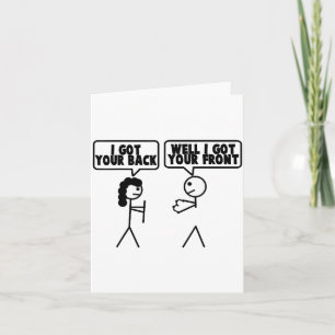 I Got Your Back - Front Stick Figure Stick Man Pri Card
