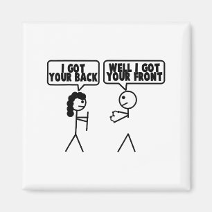 I Got Your Back - Front Stick Figure Stick Man Pri Magnet