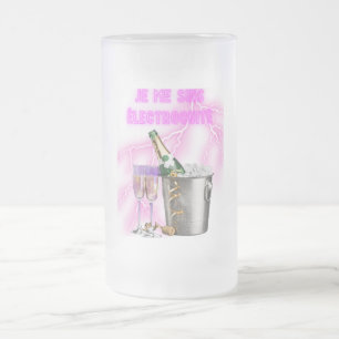 I Got Zapped - Champagne Bucket and Glass Frosted Glass Beer Mug