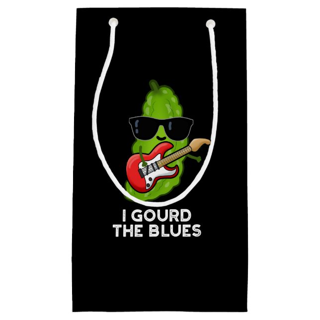 I Gourd The Blues Funny Veggie Pun Dark BG Small Gift Bag (Front)