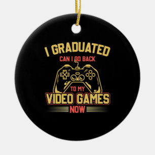 I Graduated Can I Go Back To My Video Games Ceramic Tree Decoration
