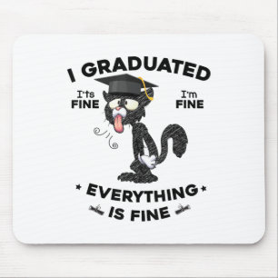 I Graduated Graduate Cl 2025 Funny Black Cat Gradu Mouse Mat