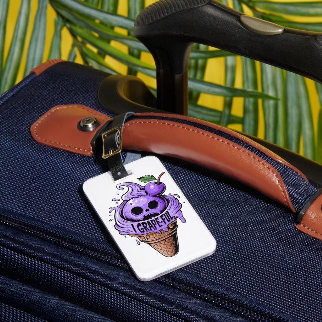 I grapeful,cute ice cream luggage tag (Front Insitu 1)