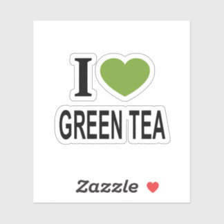 I ❤️ GREEN TEA with green heart I LOVE GREEN Vinyl