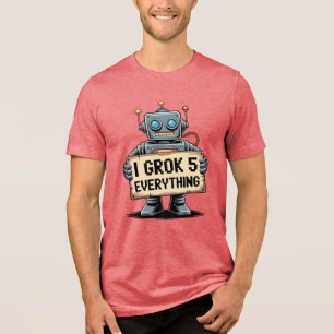 I Grok 5 Everything – Funny Robot Geek Shirt