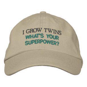 I GROW TWINS what's your superpower? Embroidered Hat