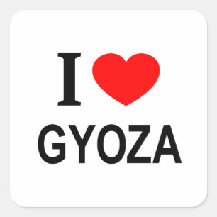 I ❤️ GYOZA I LOVE GYOZA I HEART GYOZA SQUARE STICKER