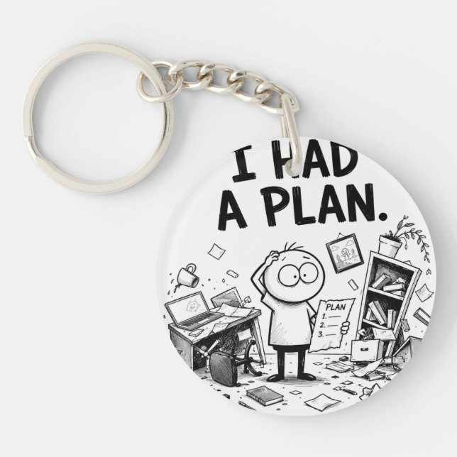 I Had a Plan Funny Keychain (Front)