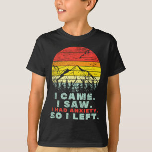 I Had Anxiety, Vintage Sunset Hiking Funny Mental T-Shirt