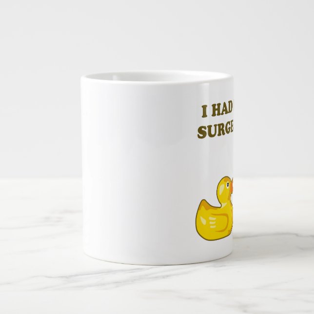 I Had Plastic Surgery Ducks Large Coffee Mug (Front)