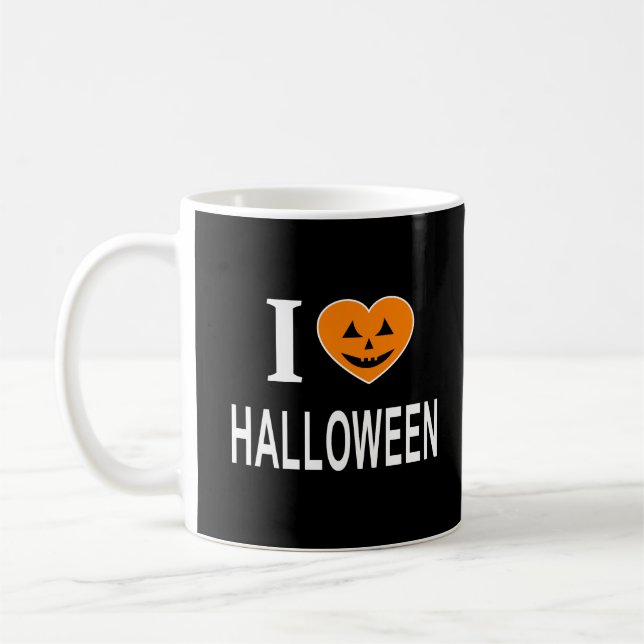 I ❤️ HALLOWEEN I LOVE HALLOWEEN I HEART HALLOWEEN COFFEE MUG (Left)
