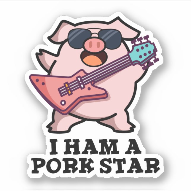 I Ham A Pork Star Funny Rock Star Pig Pun  (Front)