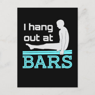 I Hang Out at Bars Mens Gymnastics Boy Gymnast Postcard