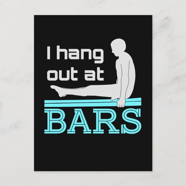 I Hang Out at Bars Mens Gymnastics Boy Gymnast Postcard (Front)