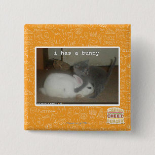 I has a bunny 15 cm square badge