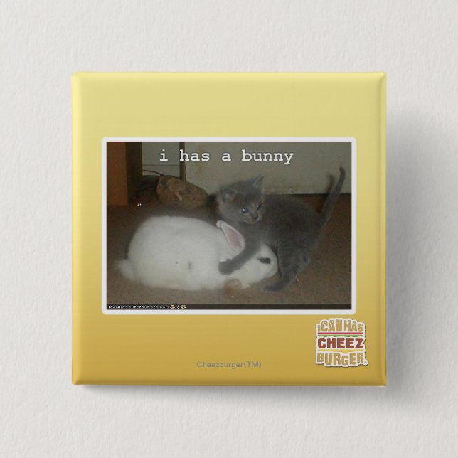 I has a bunny 15 cm square badge (Front)