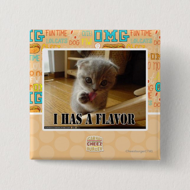 I has a flavour 15 cm square badge (Front)