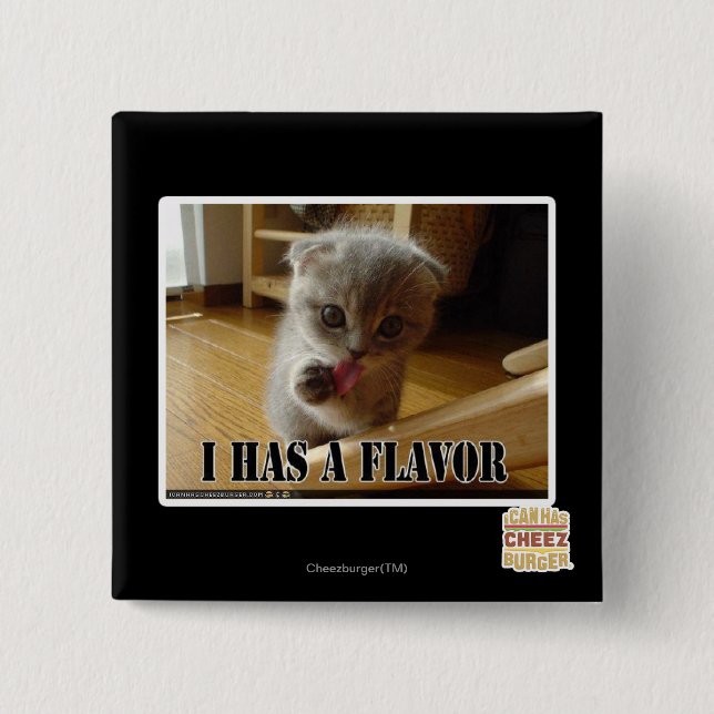 I has a flavour 15 cm square badge (Front)
