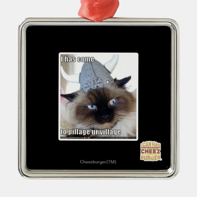 I has come to pillage ur village metal tree decoration (Front)