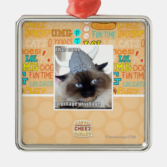 I has come to pillage ur village metal tree decoration (Front)