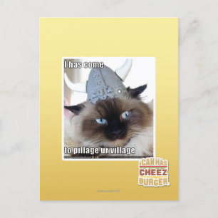 I has come to pillage ur village postcard