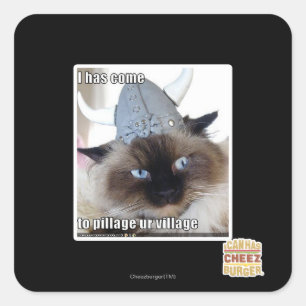 I has come to pillage ur village square sticker