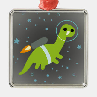 “I Has Jetpack!” Flying Brontosaurus with Jetpack Metal Tree Decoration