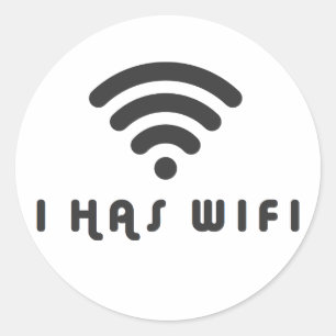 I HAS WIFI INTERNET CLASSIC ROUND STICKER