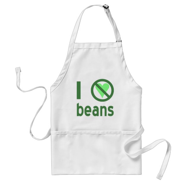 I Hate Beans Green Text Standard Apron (Front)