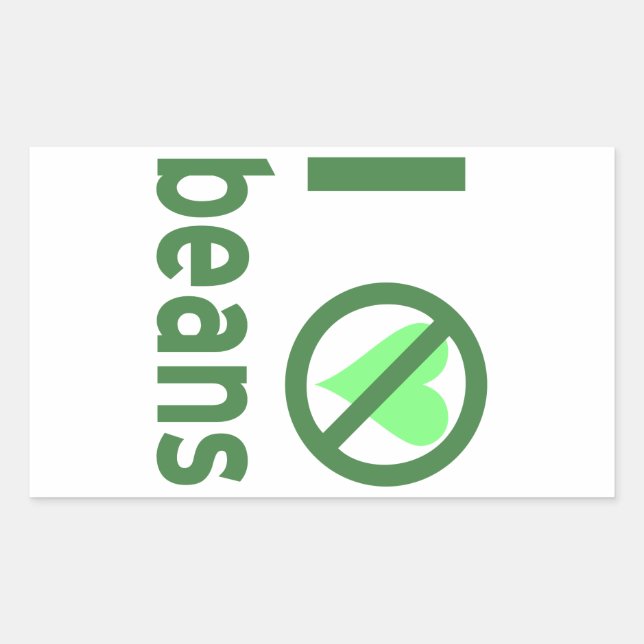 I Hate Beans Rectangular Sticker (Front)