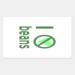 I Hate Beans Rectangular Sticker
