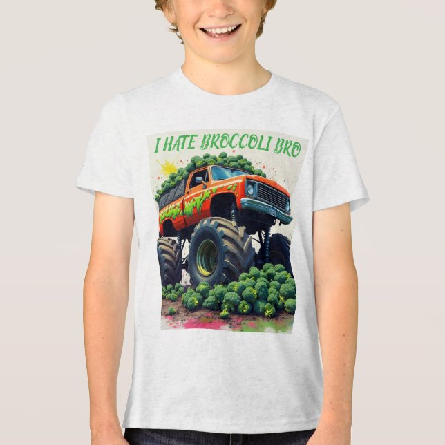 I hate broccoli bro Tri-Blend shirt (Front)