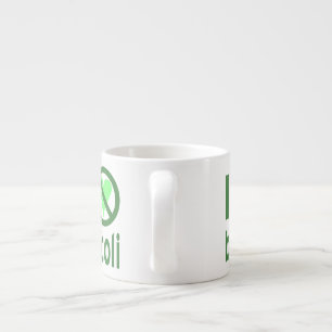 I Hate Broccoli Green Text Espresso Cup
