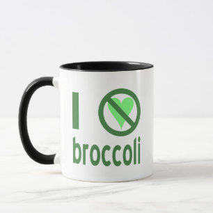 I Hate Broccoli Green Text Mug
