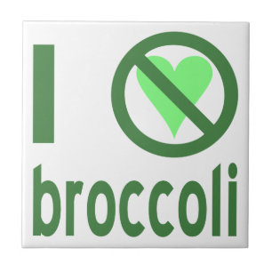 I Hate Broccoli Green Text Tile