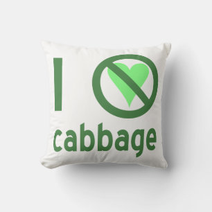 I Hate Cabbage Green Text Cushion