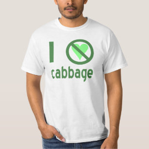 I Hate Cabbage Green Text T-Shirt