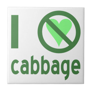 I Hate Cabbage Green Text Tile