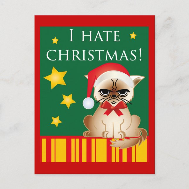 I hate christmas! funny anti-Christmas card (Front)