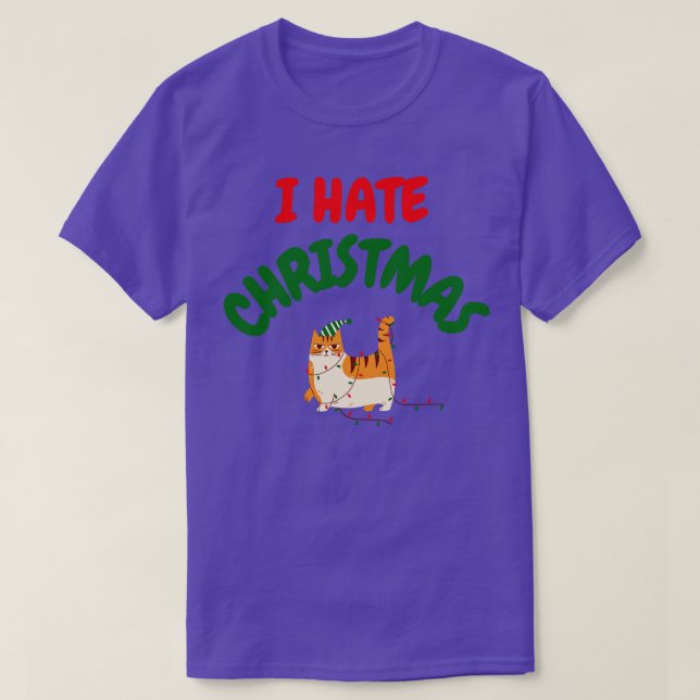 I Hate Christmas Grumpy Cat  T-Shirt (Design Front)