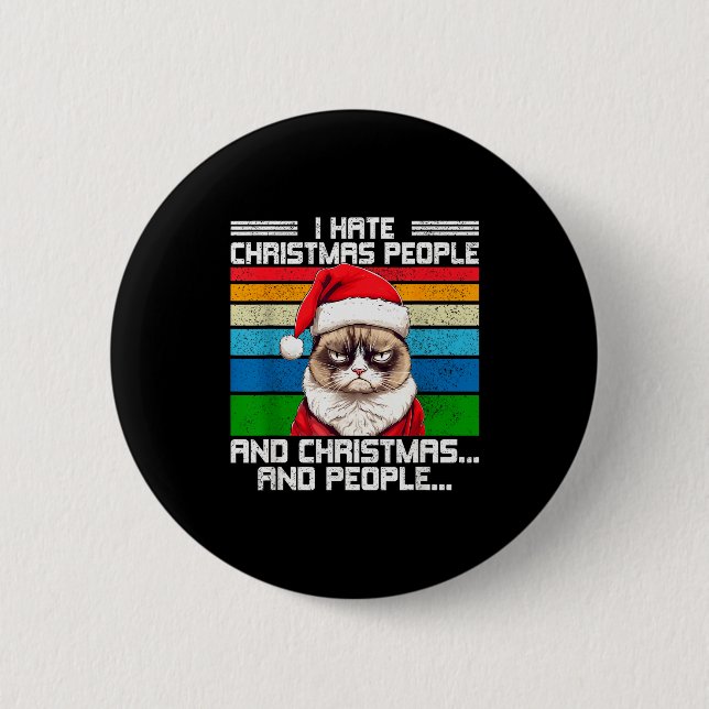 I Hate Christmas Holidays Haters Black Uni-adults  6 Cm Round Badge (Front)