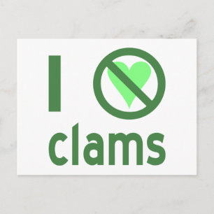 I Hate Clams Postcard