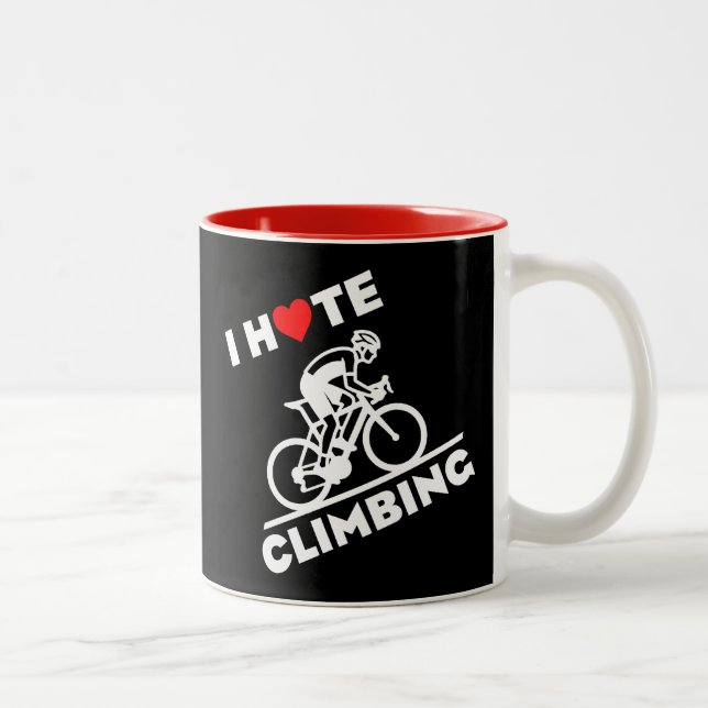 I Hate Climbing Cycling Two-Tone Coffee Mug (Right)