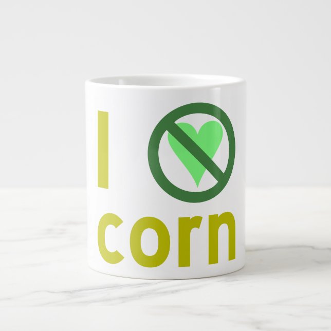 I Hate Corn Large Coffee Mug (Front)