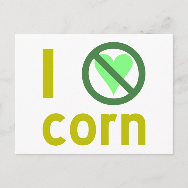 I Hate Corn Postcard (Front)