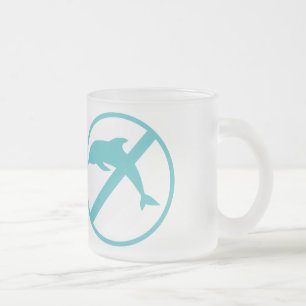 I hate dolphins frosted glass coffee mug