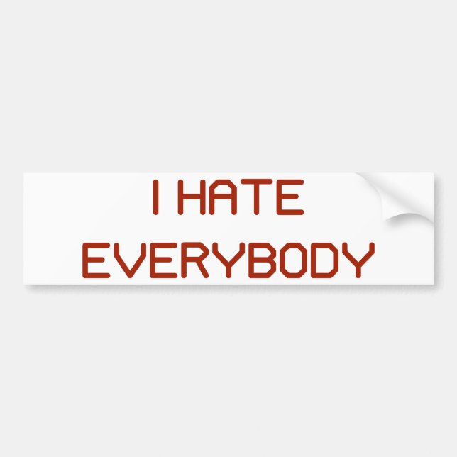 I Hate Everybody Bumper Sticker (Front)